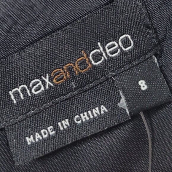 Max Cleo Women's Black Sleeveless Pleated Knee-Length Fit Flare Dress Size 8 - Picture 7 of 11